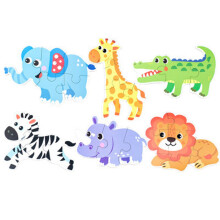 Puzzle di Legno Animali 6 in 1, Gioco Educativo Colorato con Attività Manuale