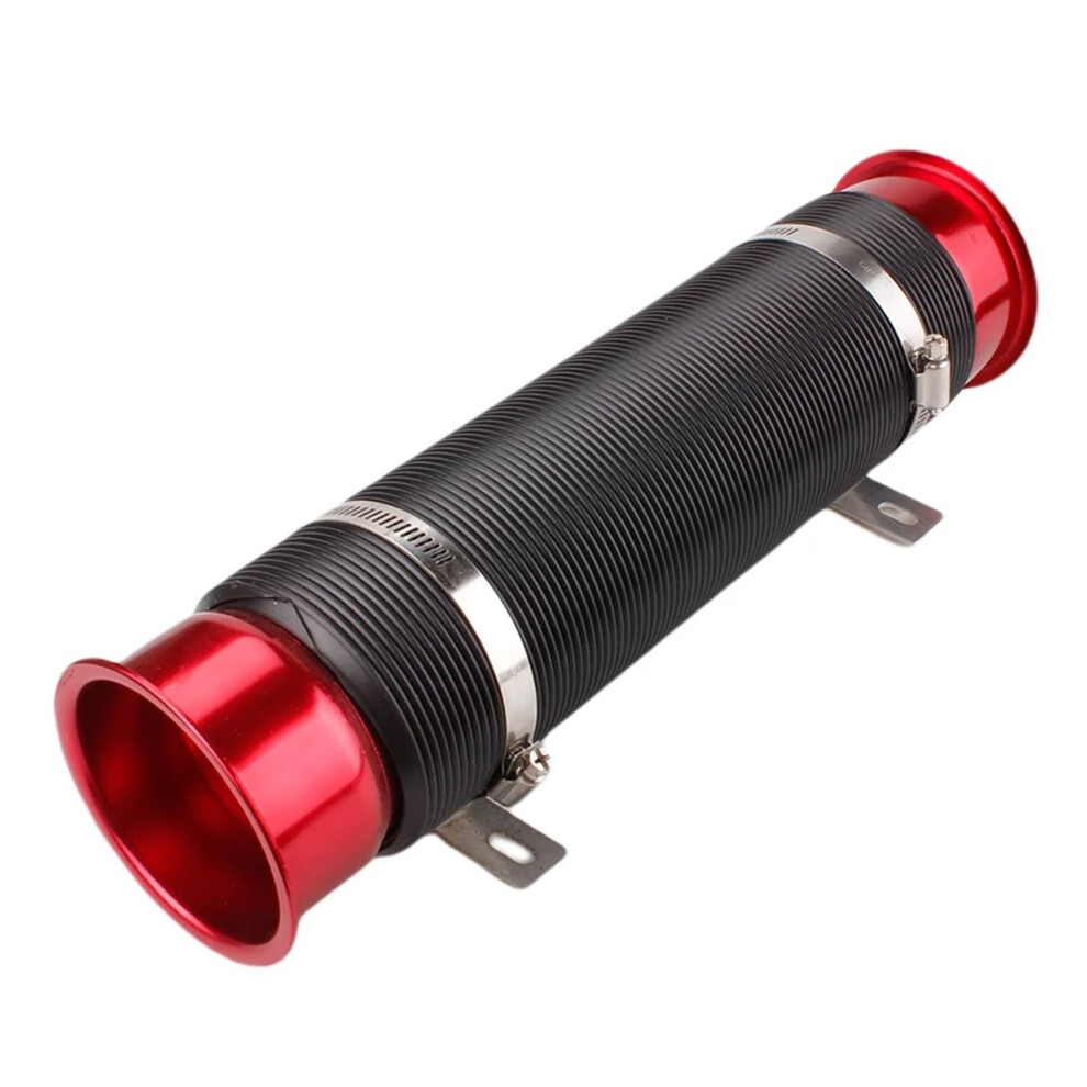 Car Air Intake Snorkel Kit 76Mm Inlet Pipe, Adjustable Flexible Duct, 1 Piece, Cold Air Turbo Intake, 2023 Model Red 9426802646344