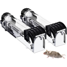 Trampa de jaula humana para pequeños roedores, con pedal de gatillo de alta sensibilidad y cierre instantáneo de puerta, apta para interiores y