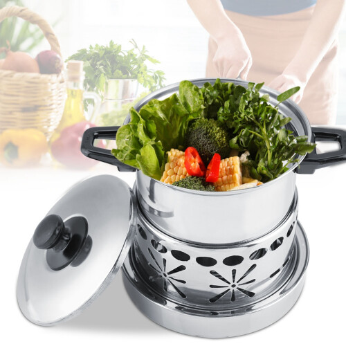 Σετ Fondue με ελεγχόμενη θερμοκρασία, φορητή χύτρα από ανοξείδωτο ατσάλι με 2