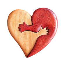 Elegantes Holzherz Kunsthandwerksanhänger - Perfektes Geschenk für Mama