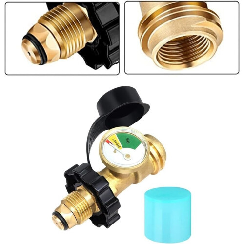 Propane Conversion Connector With Pressure Gauge For Outdoor Use 2