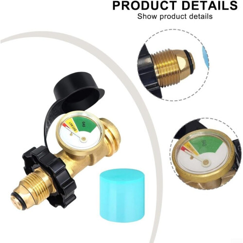 Propane Conversion Connector With Pressure Gauge For Outdoor Use 1