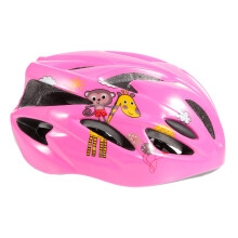Adjustable protective helmet for outdoor sports like skating and cycling, ergonomic design in pink.