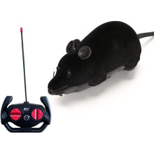 Remote Control Rat Toy, Wireless Remote Mouse Toy, Fake Giant Realistic Rat, RC Toy, Birthday Gift, Funny Cat and Dog Toy (Black)