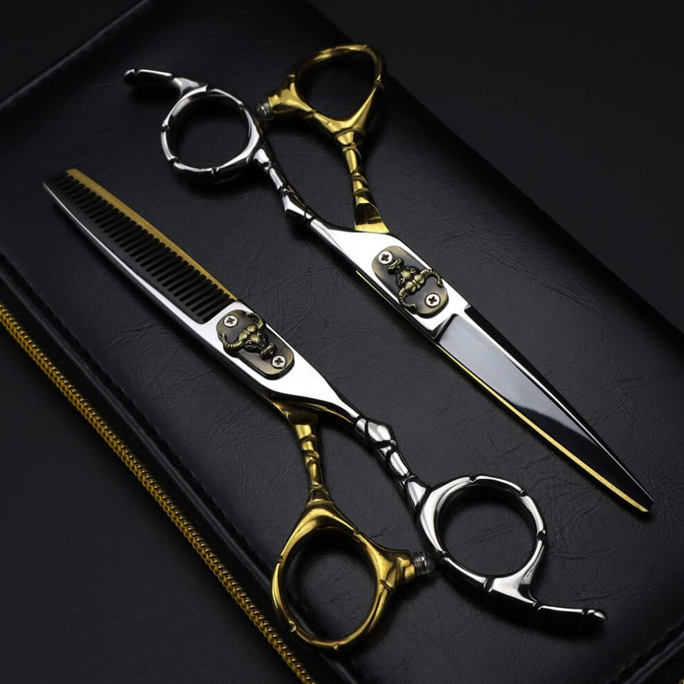 Hair Cutting Scissors Set Japanese 440C Steel, Professional Barber Scissors with Sharp Precision Blades