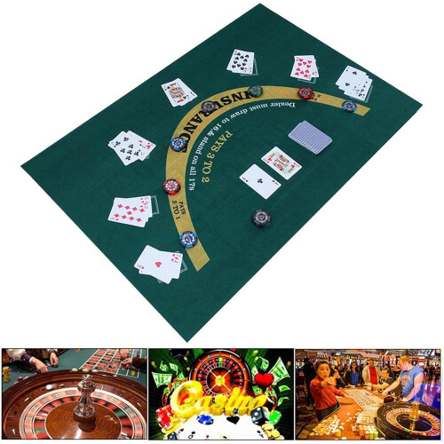 DoubleSided Poker Mat, Blackjack and Texas Hold'em Table Mat 2