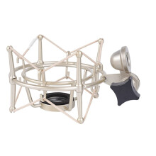 TLM103 Microphone Shock Mount Holder, Adjustable Mounting Bracket, Recording Microphone Stand, Metal Holder, Microphone Stand (Champagne Gold)