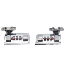 2 x Toolbox Latches, durable locking mechanism for toolbox, alloy, luggage, suitcase, latches with combination lock, silver, 65 * 33mm Silver 65*33mm