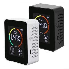 CO2 Monitor, 3in1 Carbon Dioxide Detector, Portable Air Quality Monitor with Temperature and Humidity, for Home Office (White)