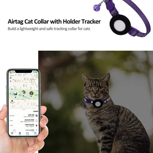 Adjustable Cat Collars with AirTag Holder & Reflective Features 2