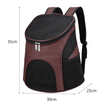 Haustier atmungsaktiver, stoßfester, zusammenklappbarer Katzen-Rucksackträger 30x25x35cm Kaffee