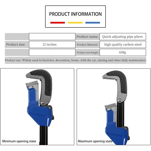 Adjustable wrench, quickadjustable, multifunctional, selfadjusting, pipe wrench 1