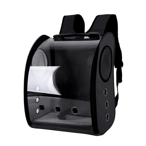 Portable, breathable bird carrier backpack for small and mediumsized birds (Black)