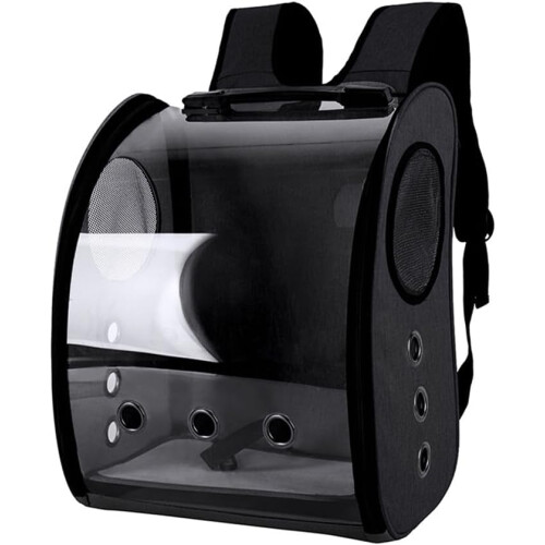 Portable, breathable bird carrier backpack for small and mediumsized birds (Black) 2