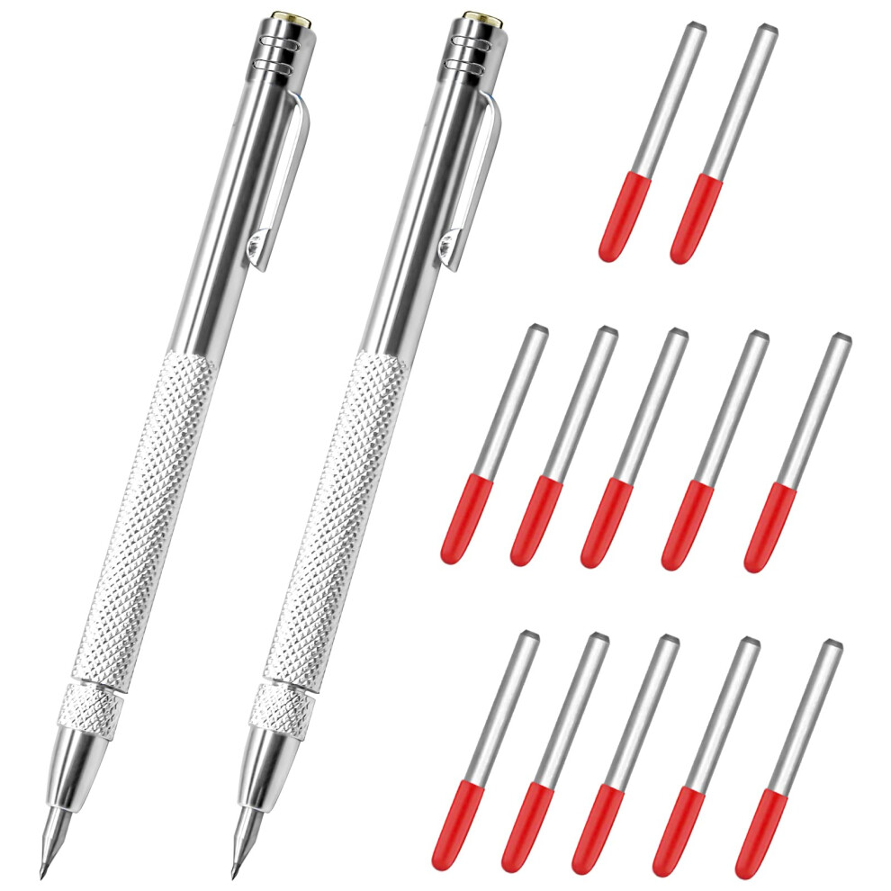 Tungsten Carbide Tip Scriber With 12 Replacement Tips, Engraving Pen For Glass/Metal 9382693778512