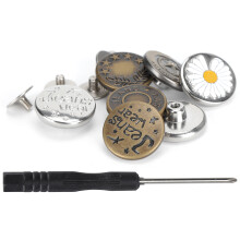 Jeans Button Replacement Kit 50Pcs Zinc Alloy No Sewing Adjustable Waist