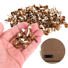12mm Brass Bag Feet Rivets 200pcs Light Gold Bucket Shape Hardware Fitting DIY