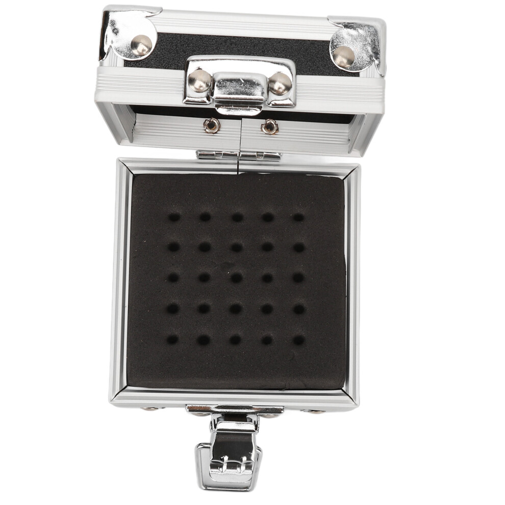Black Transparent Clamshell Nail Drill Bits Storage Box 25 Holes