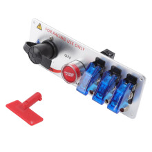 12V LED 5in1 Ignition Switch Panel with Engine Start for Cars RVs Trucks Blue