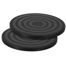 Turntable Universal Pack of 2, 360 Degree Rotating Platform for Cakes, Laptops, Plants (Black)