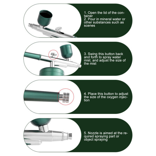 Gesichts-Spray Airbrush Grün Handgerät 800mAh 1