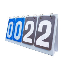 4 Digits Flip Score Board Large Score Board For Tennis Basketball Volleyball Gray Blue