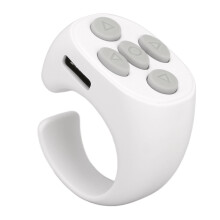 Selfie Shutter Ring Remote Bluetooth Control Multi Function White