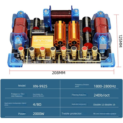 WegeLautsprecherCrossover 2000 W AudioFrequenzteiler 12 15 Stage Power Performance Frequency Divider 1