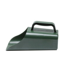 Garden Spade Green Scoop with Bucket, multifunctional plastic soil tool for succulents, potted plants, and small garden tasks.