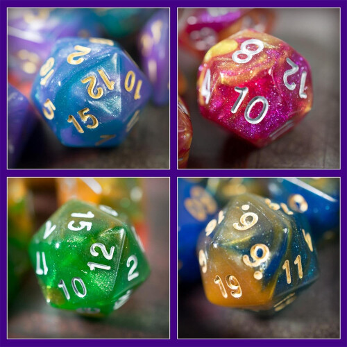 Pen  Paper Polyhedral Dice 7Piece (Design4) 1