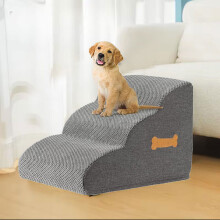 Dog Stairs 3 Steps For Bed Sofa Cat Ladder Ramp With Removable Cover