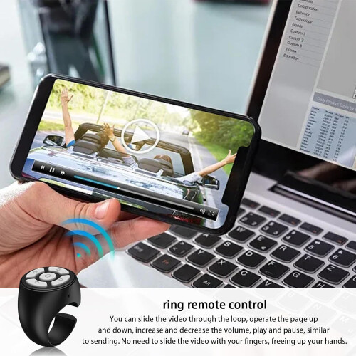 Wireless phone scroll ring, wireless remote control ring, rechargeable ring for camera shutter, wireless rechargeable camera shutter, page turner 1