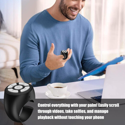 Wireless phone scroll ring, wireless remote control ring, rechargeable ring for camera shutter, wireless rechargeable camera shutter, page turner 2
