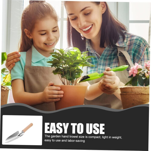 performance garden hand trowel, wooden 1