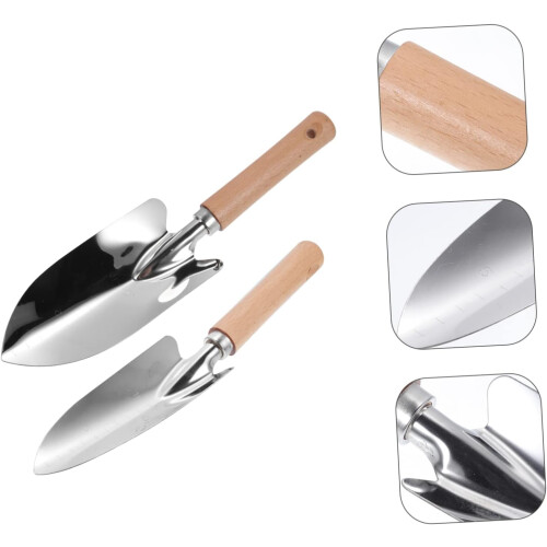 performance garden hand trowel, wooden 2