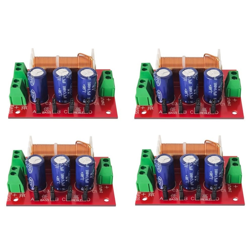 4Pcs 400W Speaker Crossover 2 Way Audio Adjustment Tweeter Bass Speaker Filter Frequency Splitter For 216 Ohm Ref: 4702 9382693785756