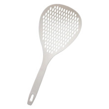 Plastic Slotted Spoon, Sieve, Skimmer, Ladle, NonStick Coating, Kitchen Food Drainer, Scoop, Sieve, Skimmer with Handle for Cooking (White)