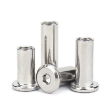 Stainless Steel Rivet Nut Internal Hex Furniture Connector Cap Nuts Barrel (M6 1.0 x 45mm 10pcs)