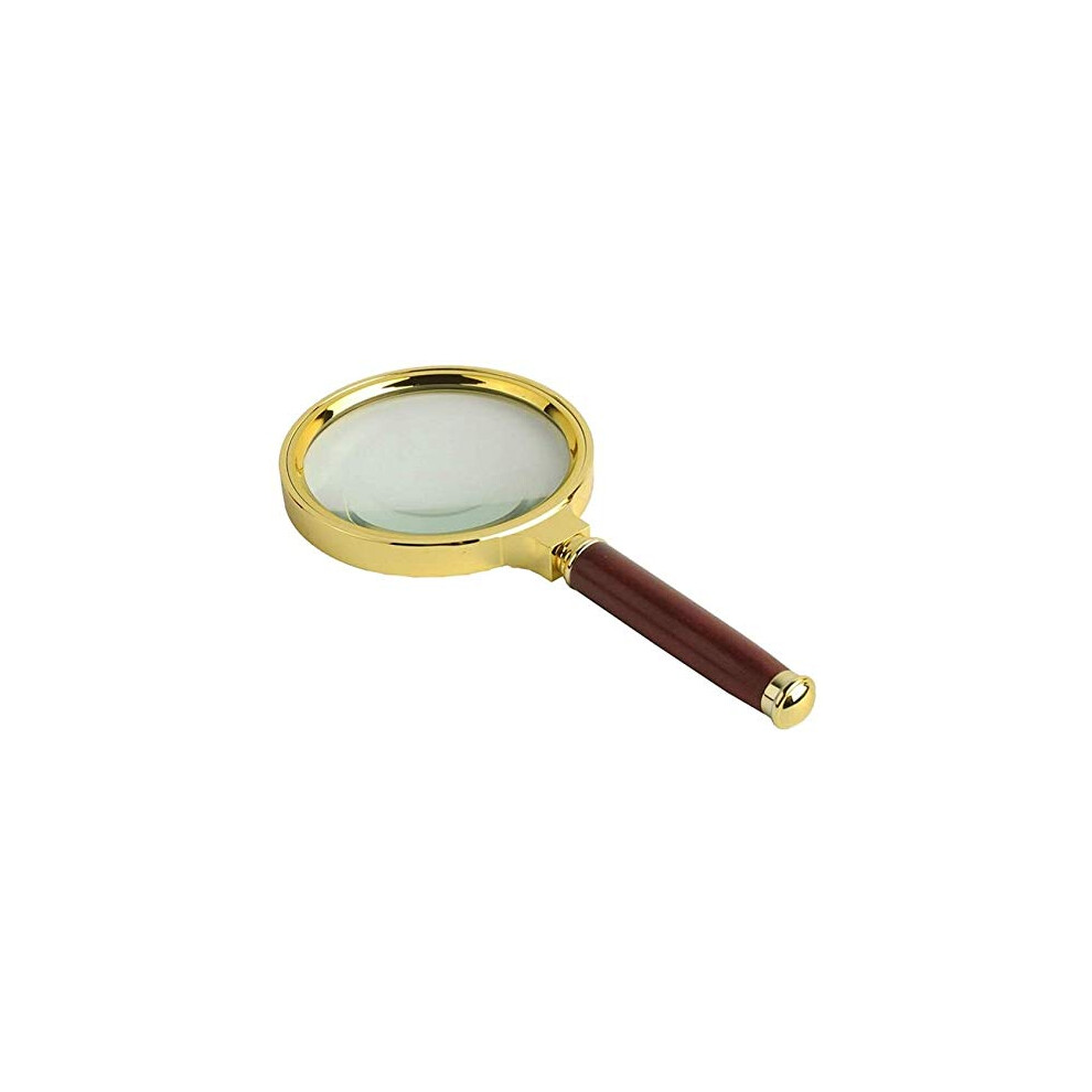 Handheld Magnifier 10X Magnifying Glass with Imitation Wood Handle Magnifier Jewelry Identification Gift for Students Visually Impaired Ref: 4322