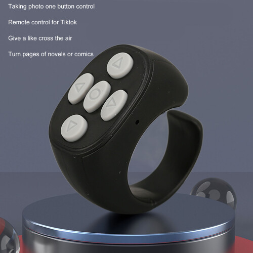 Black Smart Ring with Bluetooth 5.3 for Remote Control & Page Turning 2