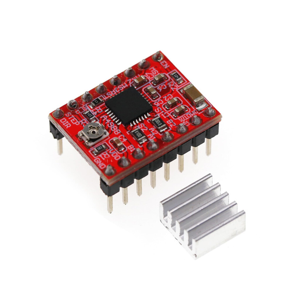 A4988 Stepper Motor Driver, 3D Control Board For Nema17 3D Printer, Stepper Motor, 2A Current Red 9382693781277