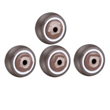Caster Wheel 1.5 Inch Brown TPE Rubber Single Caster 4Piece Pack WearResistant Silent