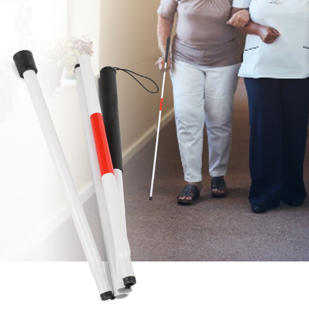 Portable Aluminum Alloy Folding Blind Walking Stick for Elderly, 122.5cm