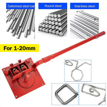 Heavy-duty Manual Rebar Bender 1-20mm Bending Tool Portable Steel Bar Bender
