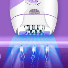 Rechargeable Electric Hair Epilator for Women & Men, Purple, Detachable Head