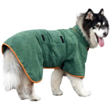 (X-Large, Brown) Dog Bathrobe Towel - Microfibre Fast Drying Super Absorbent Pet Dog Cat Bath Robe Towel,Soft