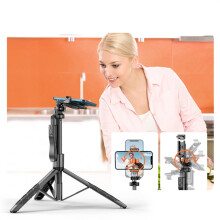 Bluetooth Selfie Stick Tripod for Video & Live Streaming, Ball Head L16