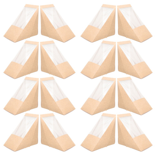 100Pièces Boîtes Triangle Sandwich Papier Kraft Premium