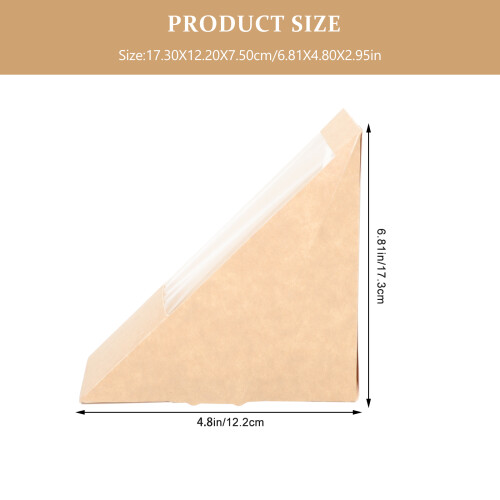 100Pièces Boîtes Triangle Sandwich Papier Kraft Premium 2